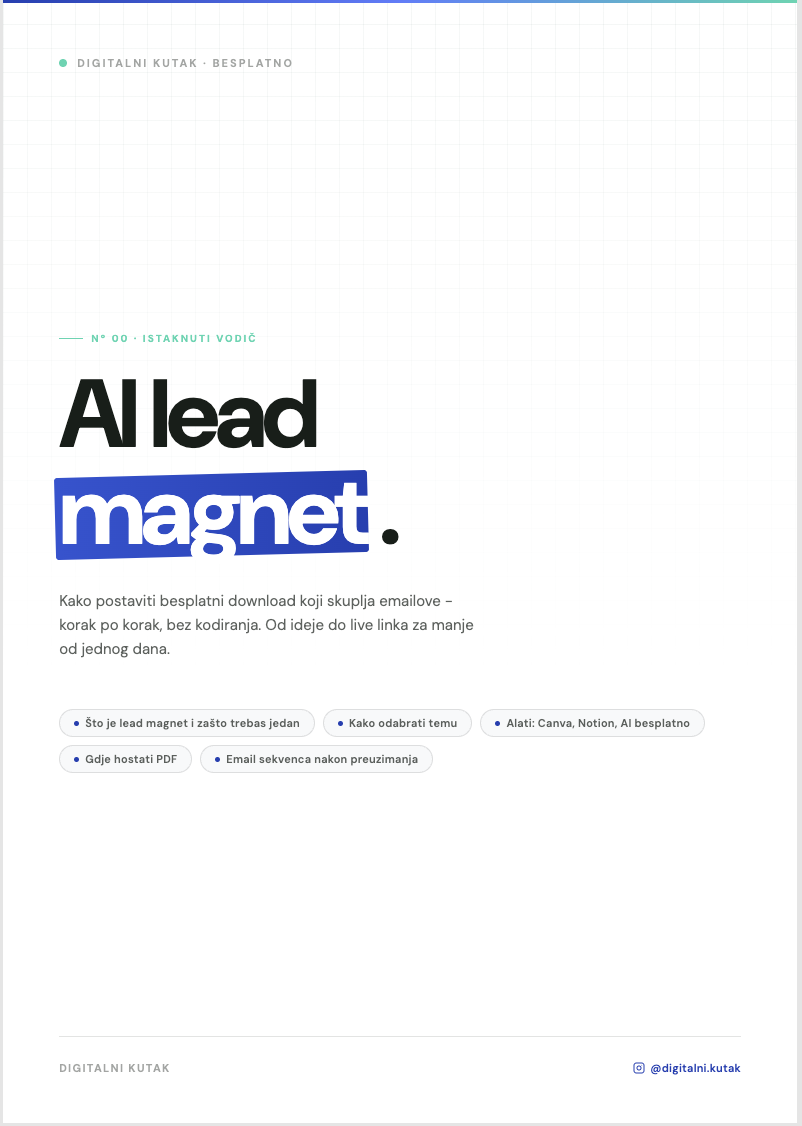 Vodič za AI lead magnet od nule naslovnica