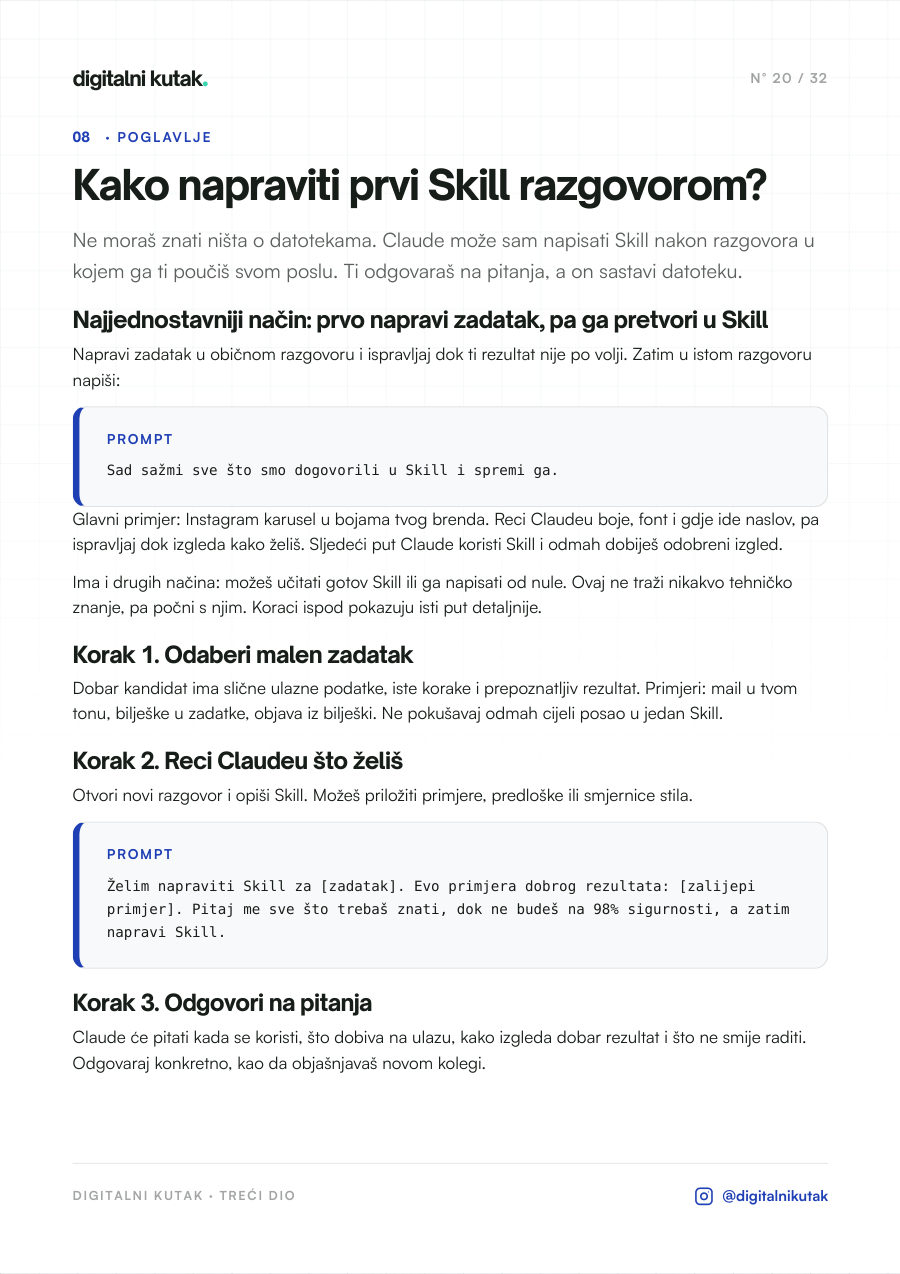 Kako napraviti prvi Skill razgovorom, korak po korak