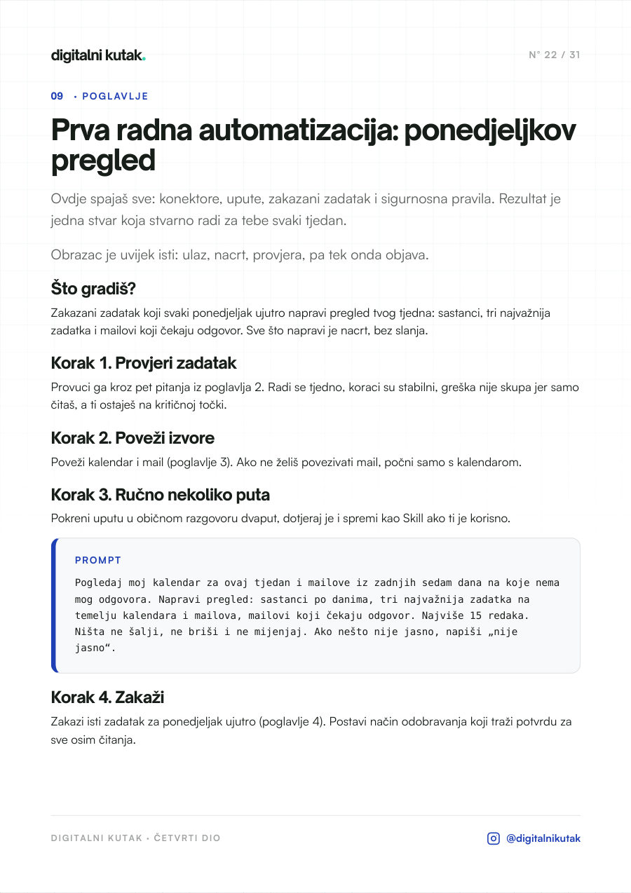 Prva radna automatizacija: ponedjeljkov pregled