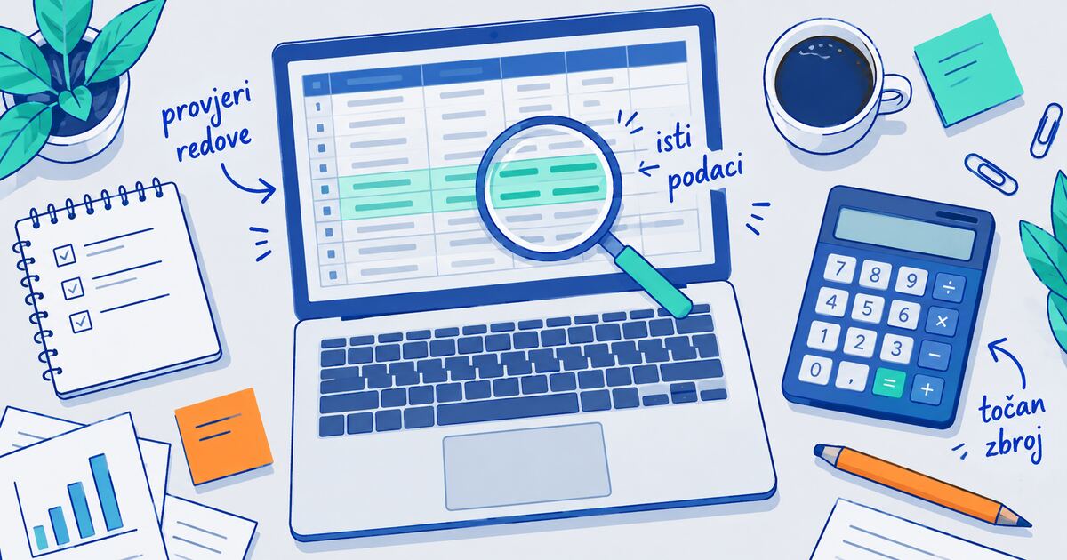 Konceptualna ilustracija: chatgpt i excel: provjeri tablicu prije zaključka