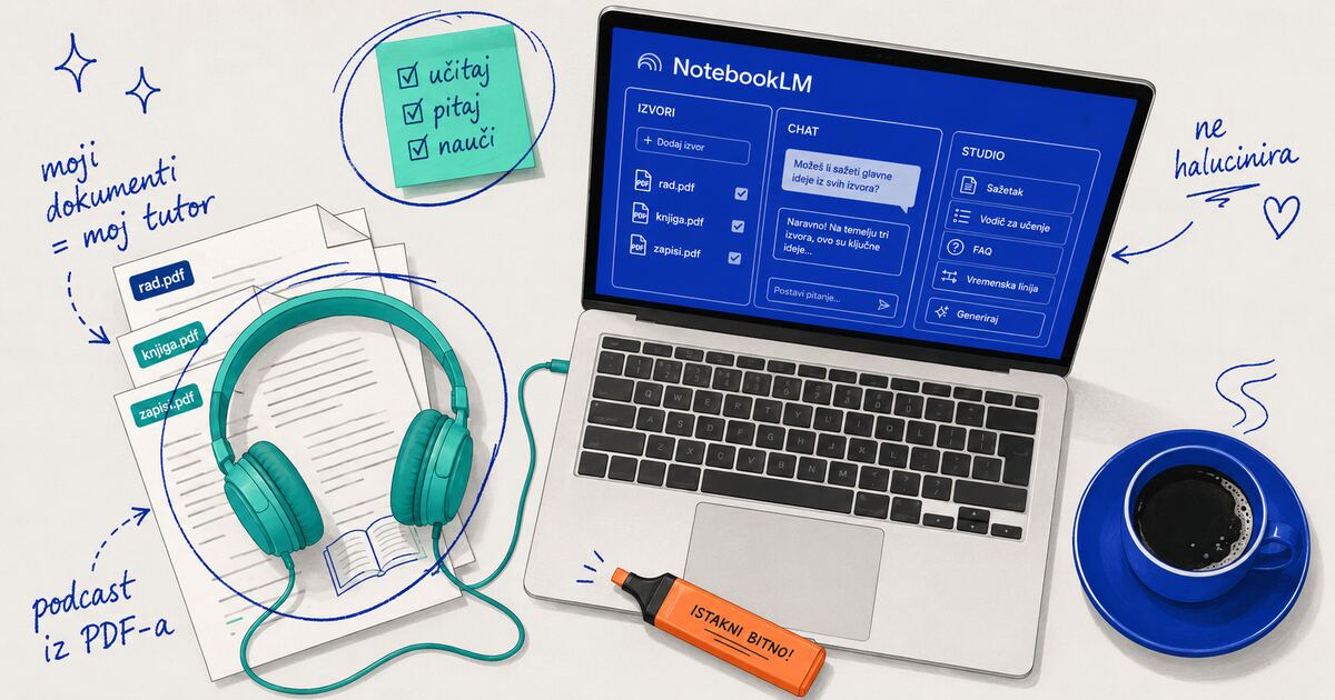 NotebookLM vodic za pretvaranje materijala u AI tutor - digitalni kutak