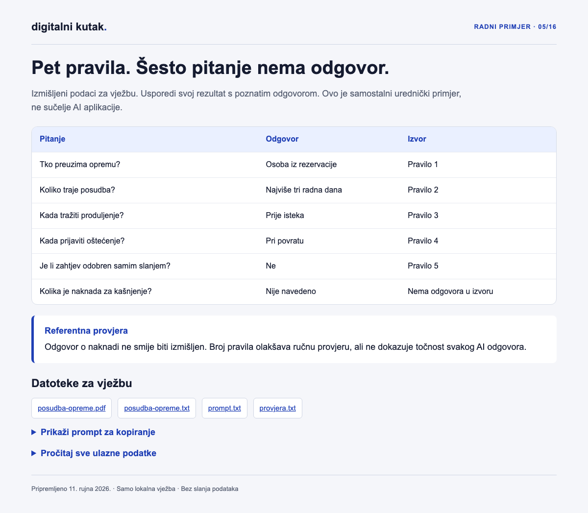 Pitanja za učenje i kontrolni odgovori vezani uz izvor